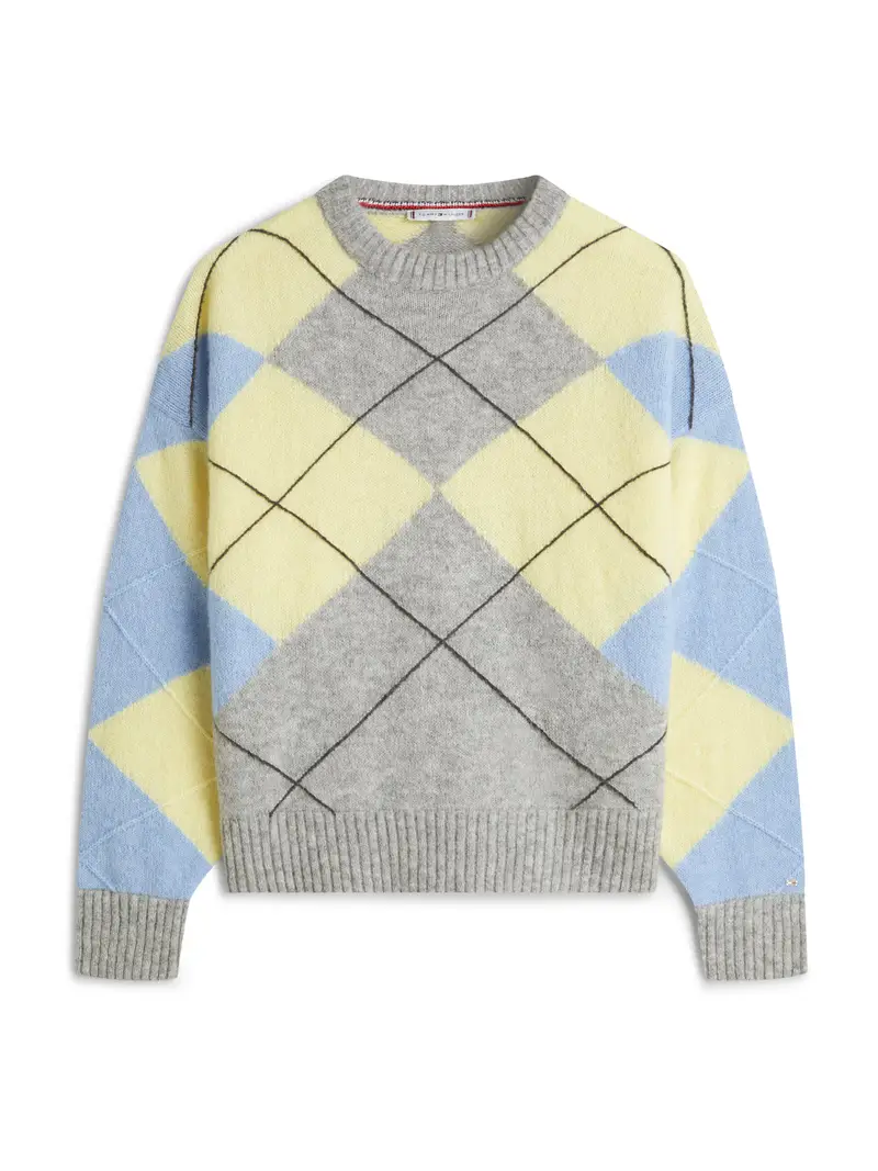 Pullover blu chiaro / giallo / grigio sfumato / nero