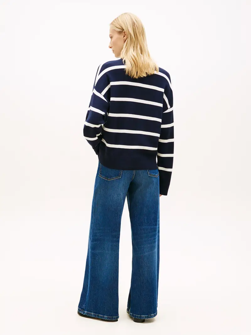 Pullover blu notte / bianco miniatura 3