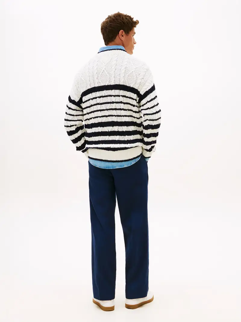 Pullover BRETON navy / rosso / bianco lana miniatura 3