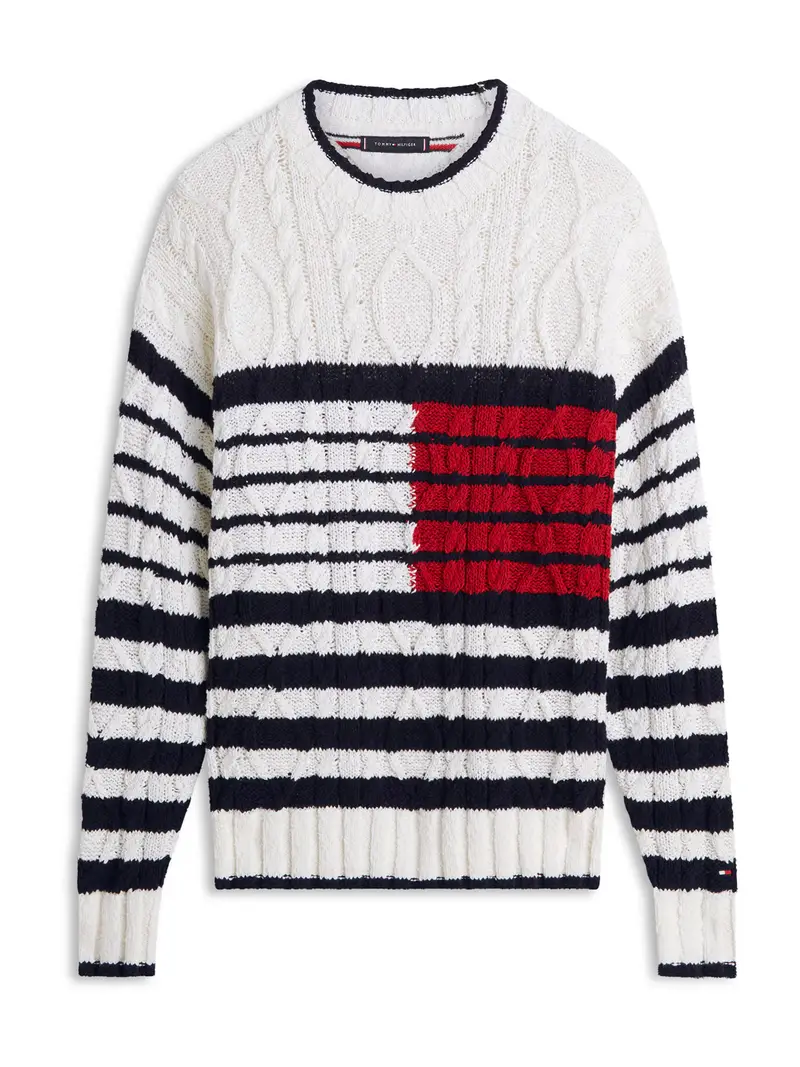 Pullover BRETON navy / rosso / bianco lana