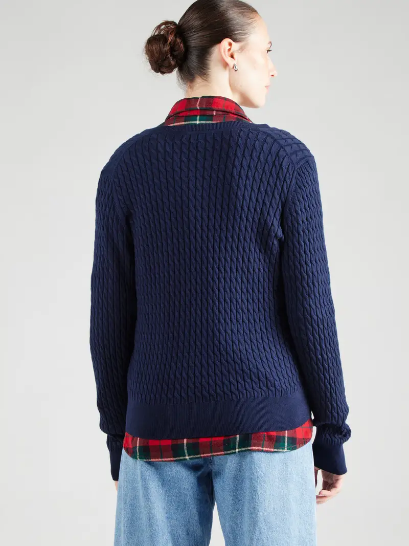 Pullover 'Cable' navy / blu scuro / rosso / bianco miniatura 3