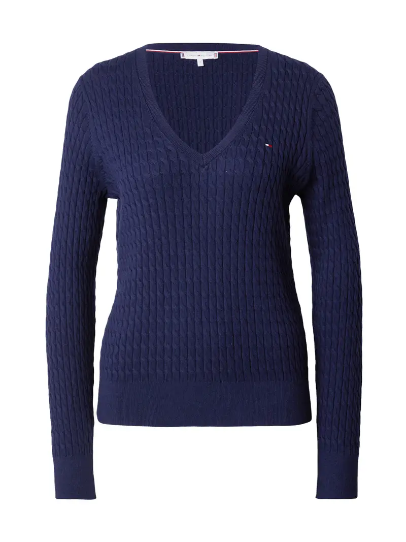 Pullover 'Cable' navy / blu scuro / rosso / bianco