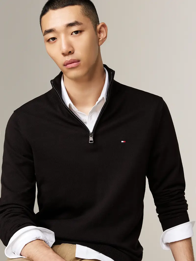 TOMMY HILFIGER Pullover 'ESSENTIAL'  rosso / nero / bianco miniatura 3