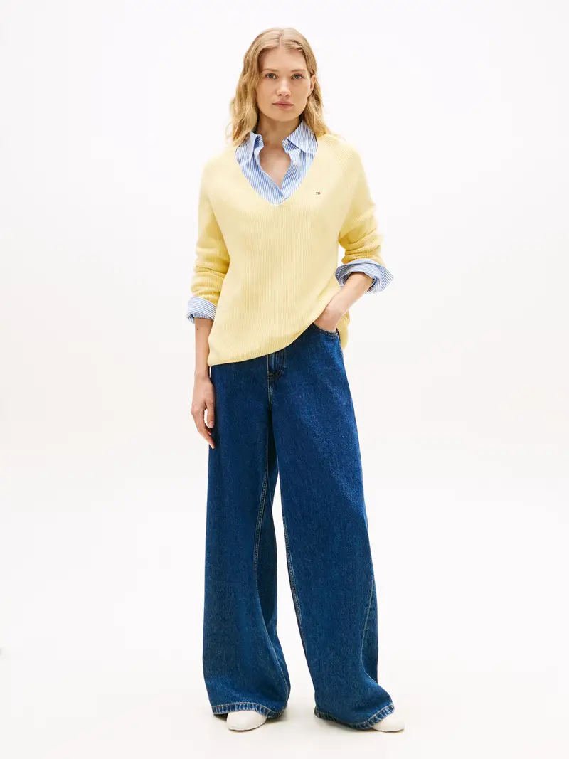 Pullover giallo chiaro miniatura 3