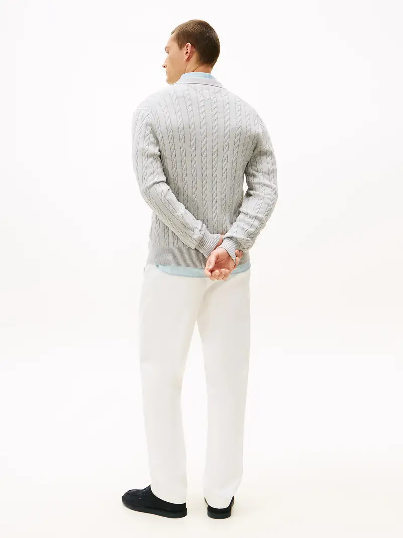 Pullover grigio chiaro miniatura 3