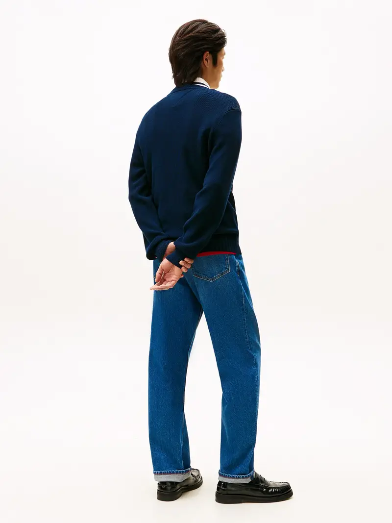 Pullover navy / bianco miniatura 3