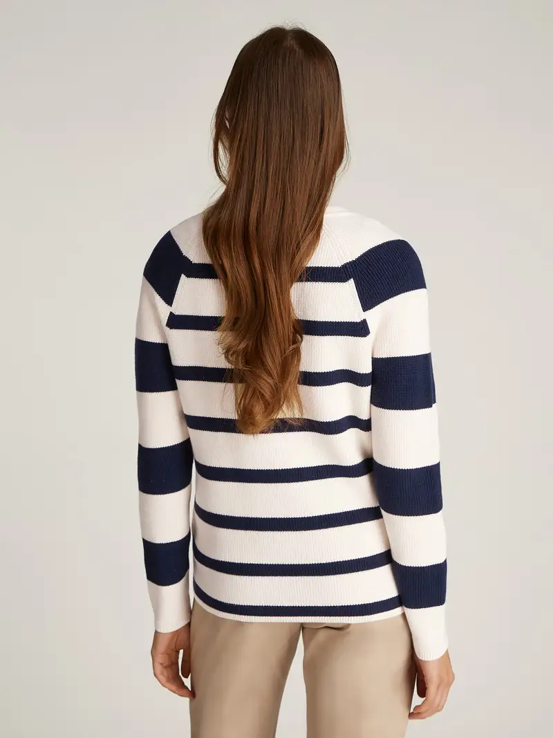 Pullover navy / bianco miniatura 3