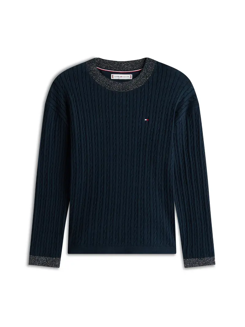 Pullover navy / rosso / argento