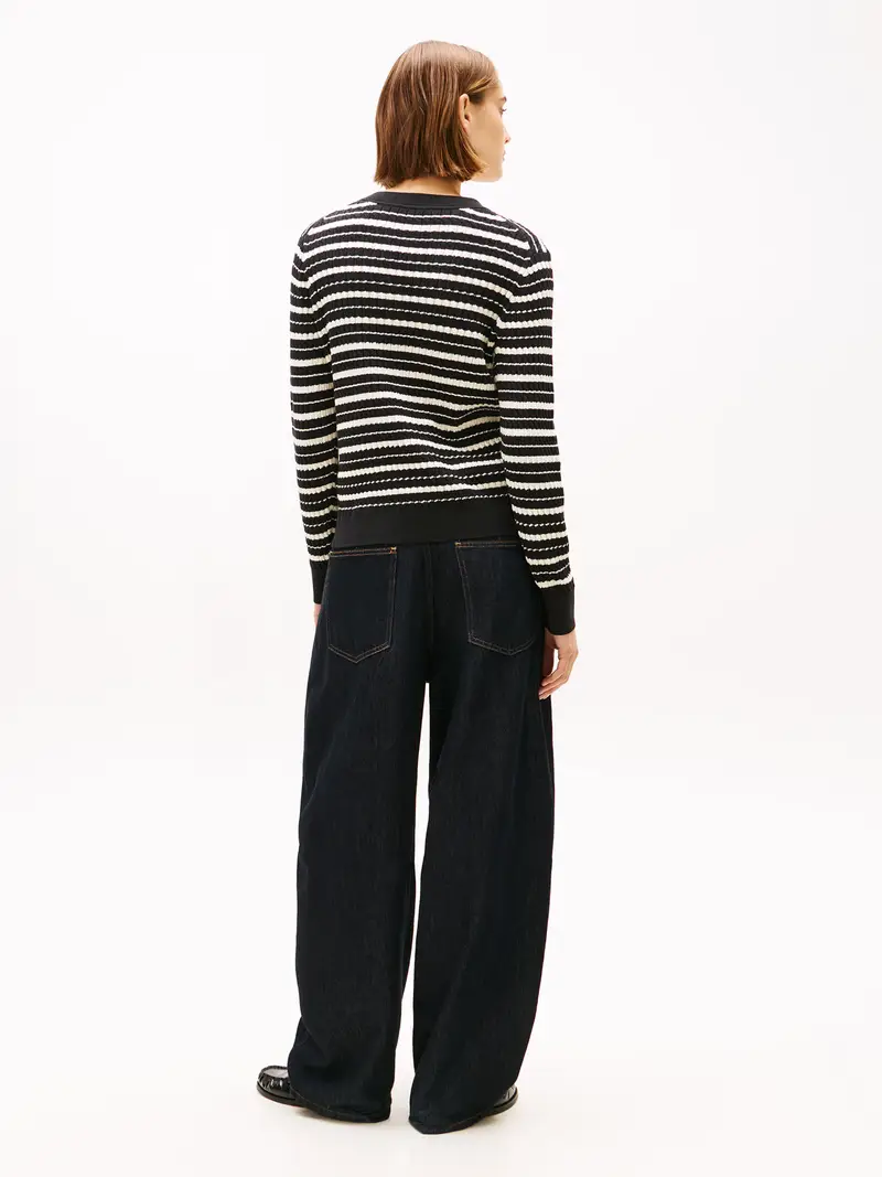 Pullover nero / bianco miniatura 3