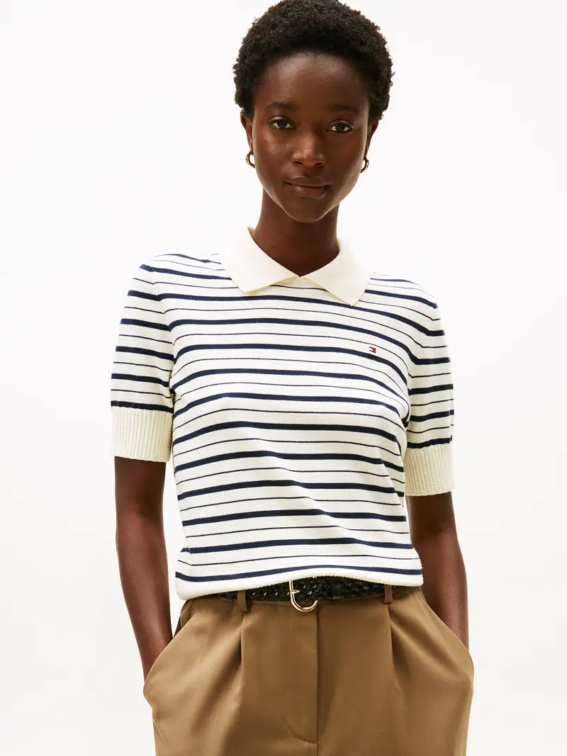 Pullover nero / bianco lana miniatura 2