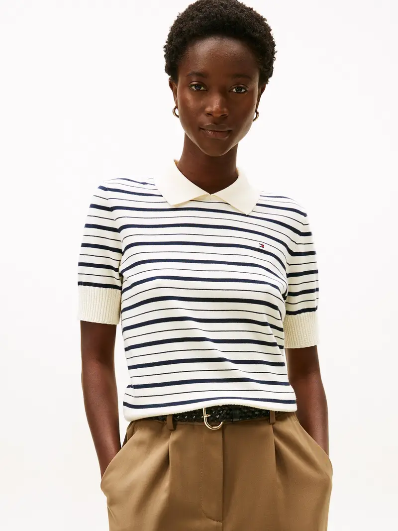 Pullover nero / bianco lana miniatura 2