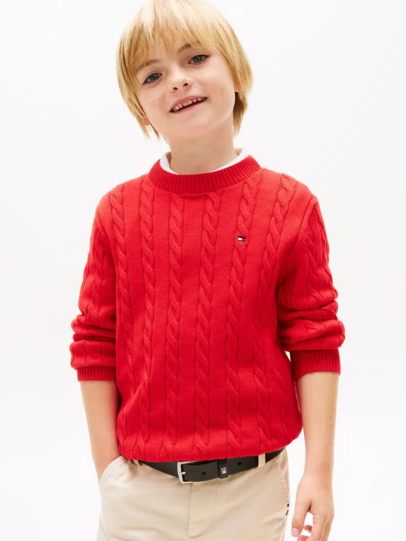 Pullover rosso miniatura 2