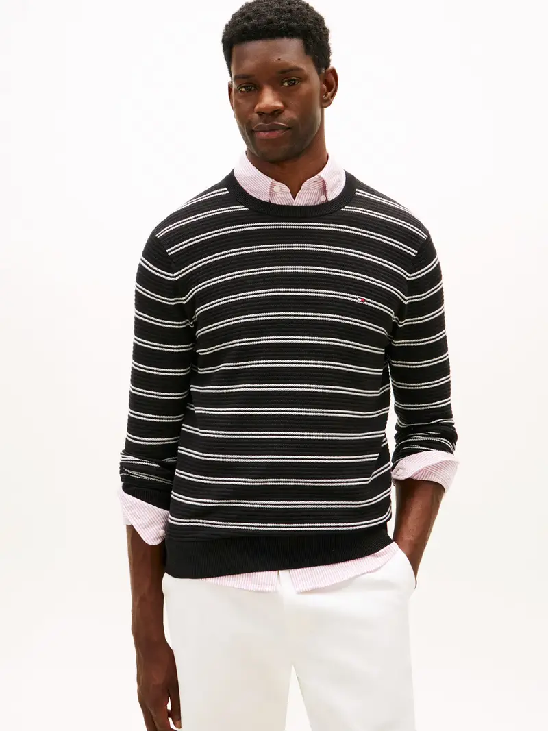 Pullover SEASONAL nero / bianco miniatura 2