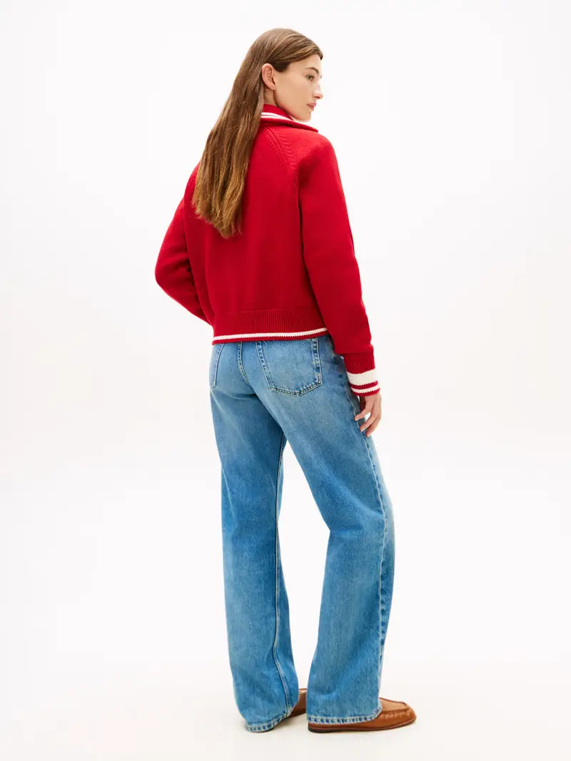 Pullover Varsity rosso / bianco miniatura 3