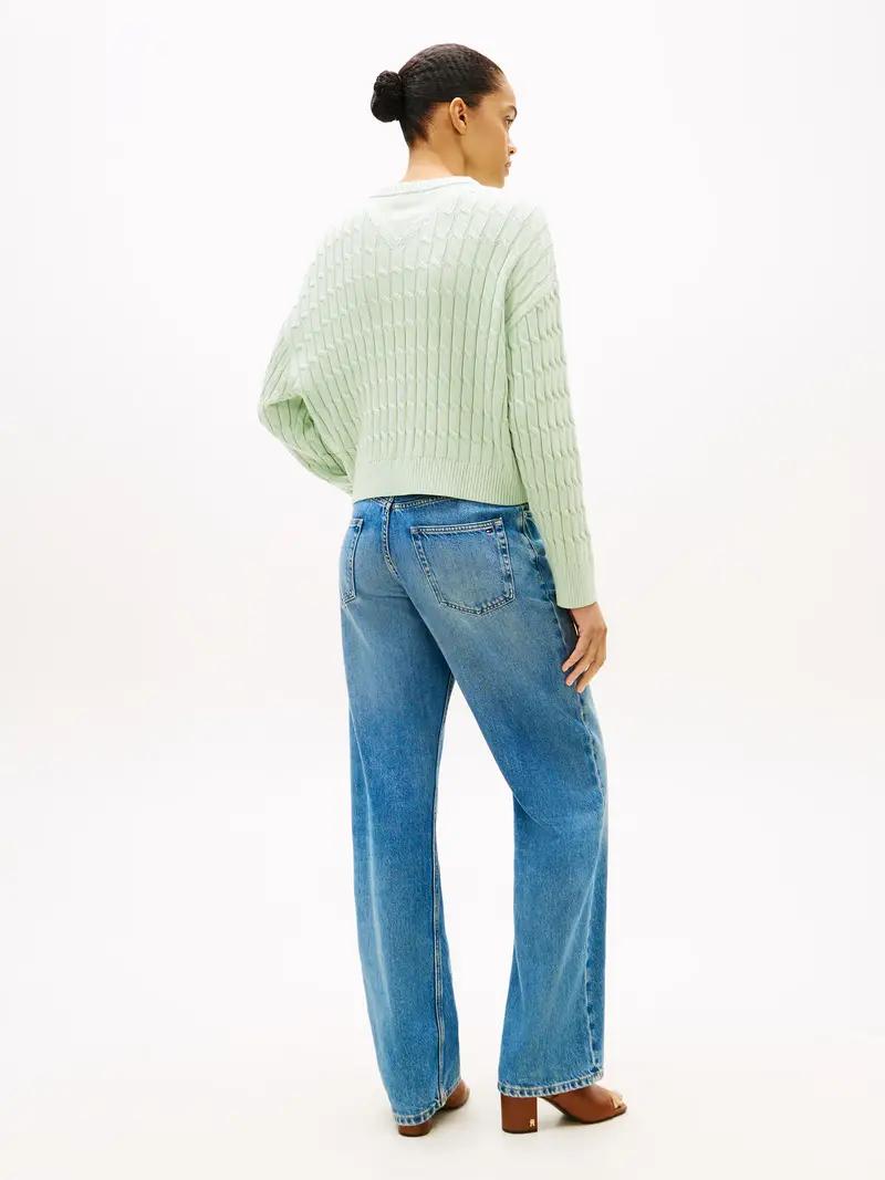 Pullover verde chiaro miniatura 3