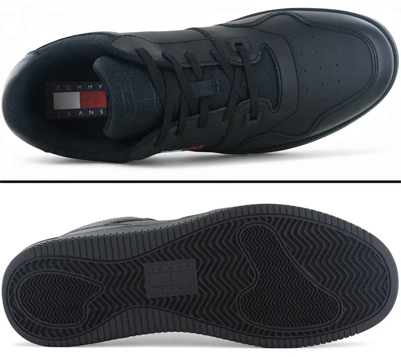 Retro Basket Essential - Herren Sneakers Schuhe Leder Schwarz EM0EM01395-BDS ORIGINAL EU 44 UK 10 nero miniatura 4