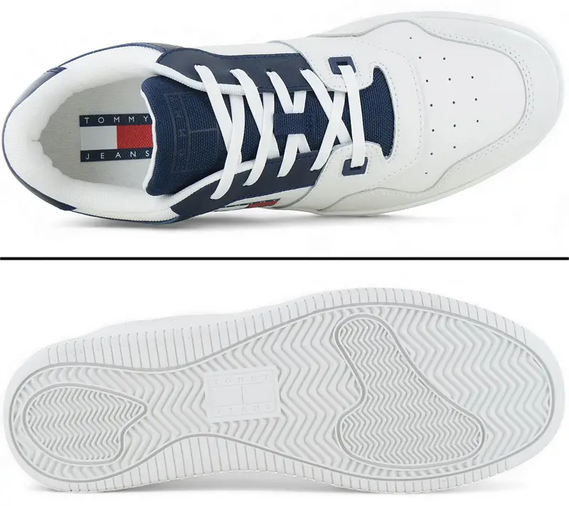Retro Basket Essential - Herren Sneakers Schuhe Leder Weiß EM0EM01395-DW4 ORIGINAL EU 42 UK 8 bianco miniatura 2