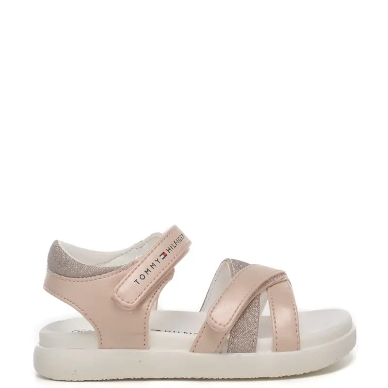 Tommy Hilfiger sandali bimba con doppio strappo rosa