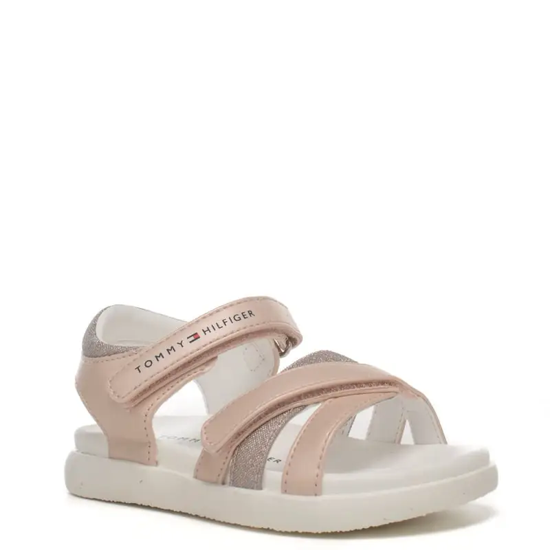Tommy Hilfiger sandali bimba con doppio strappo rosa miniatura 3