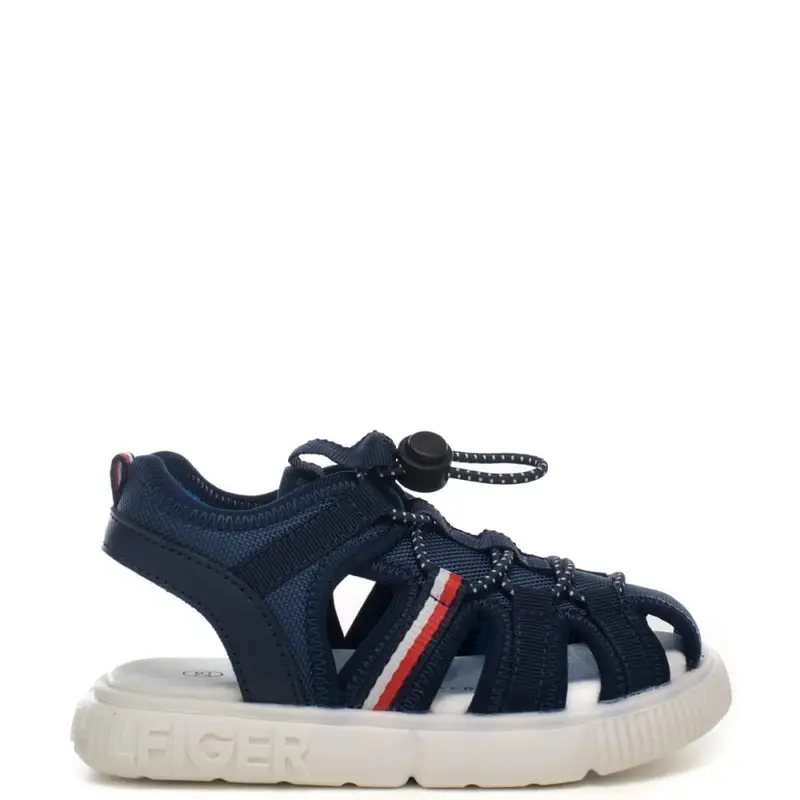 Tommy Hilfiger sandali bimbo con laccio blu ed inserti rossi
