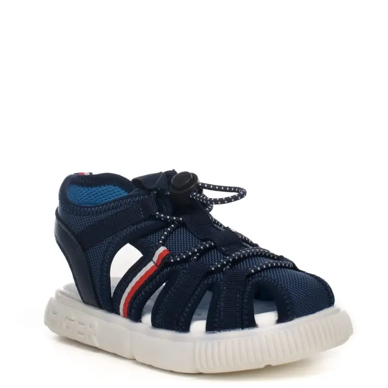 Tommy Hilfiger sandali bimbo con laccio blu ed inserti rossi miniatura 2