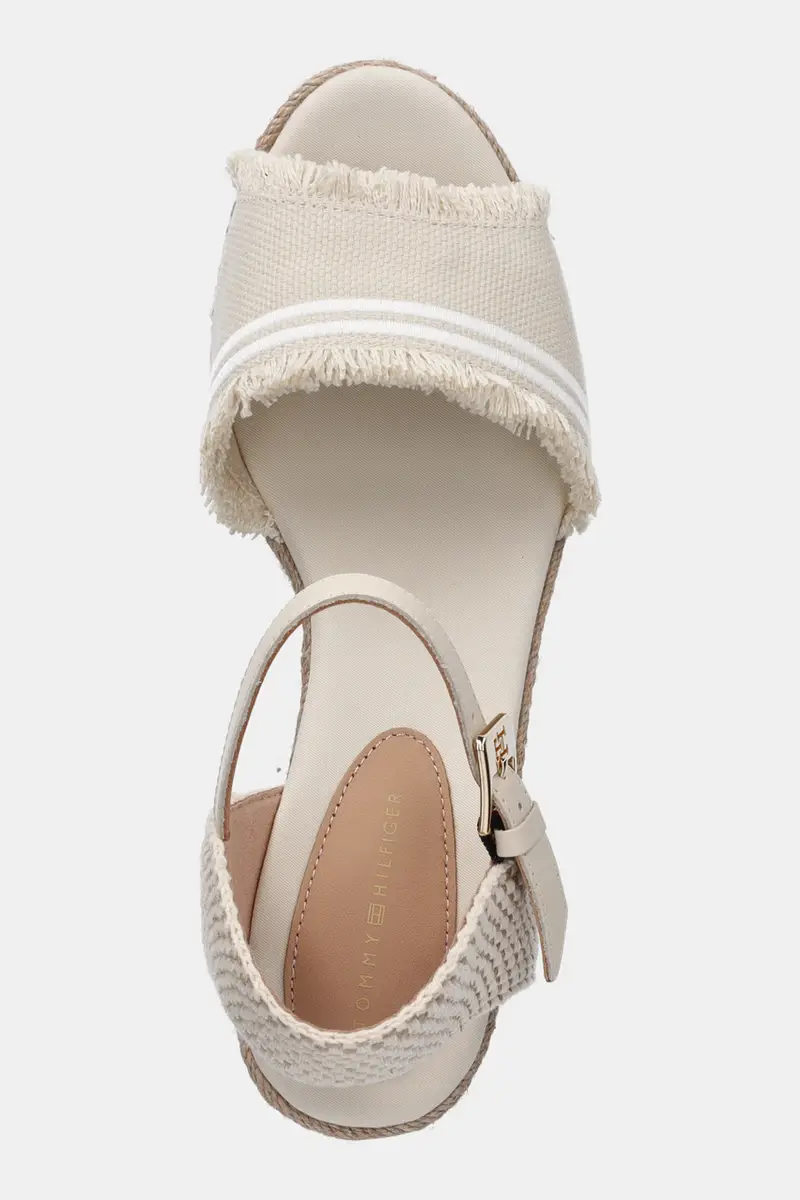 sandali FRINGE CANVAS MEDIUM WEDGE colore beige FW0FW08879 miniatura 4