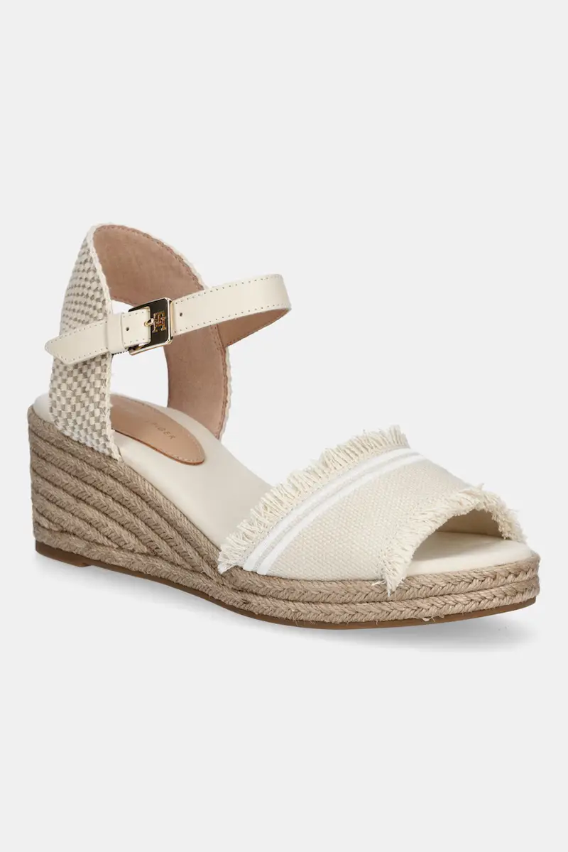 sandali FRINGE CANVAS MEDIUM WEDGE colore beige FW0FW08879