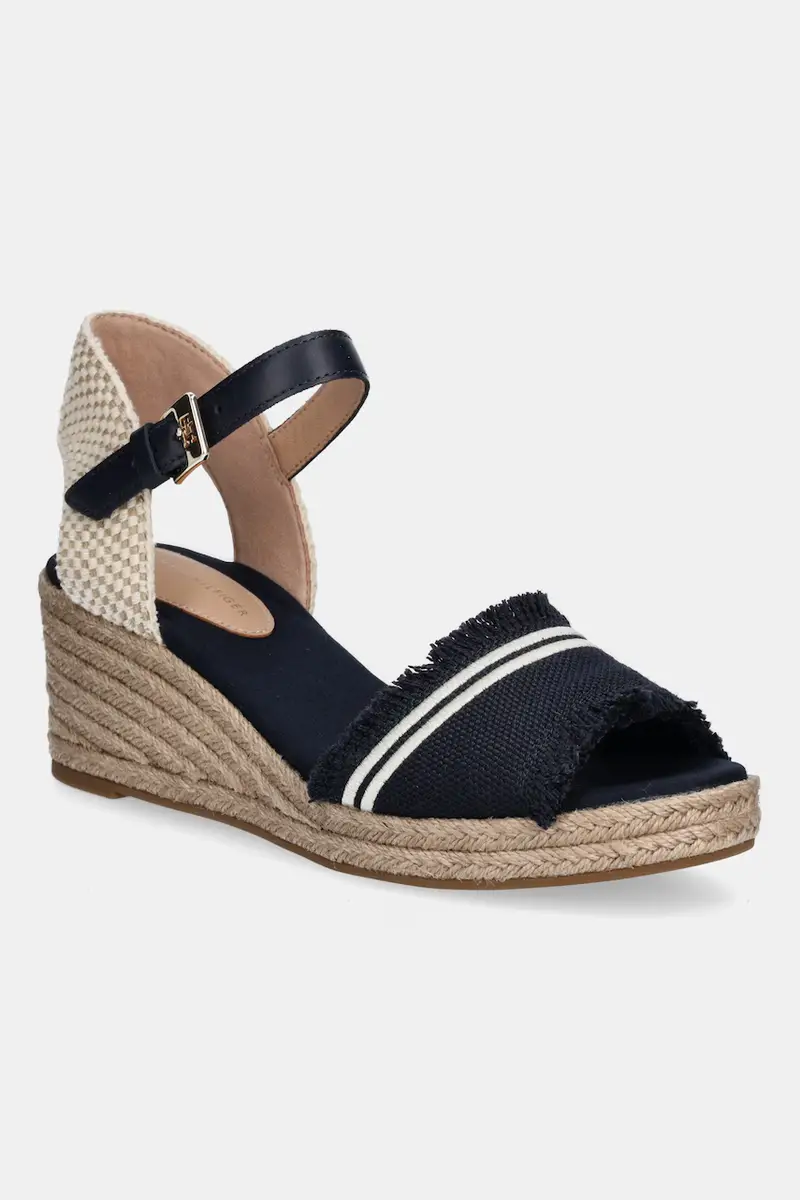 sandali FRINGE CANVAS MEDIUM WEDGE colore blu navy FW0FW08879