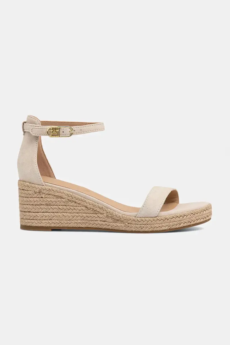 sandali in camoscio SUEDE ANKLE MID WEDGE ESPADRILLE colore beige FW0FW08479 miniatura 2