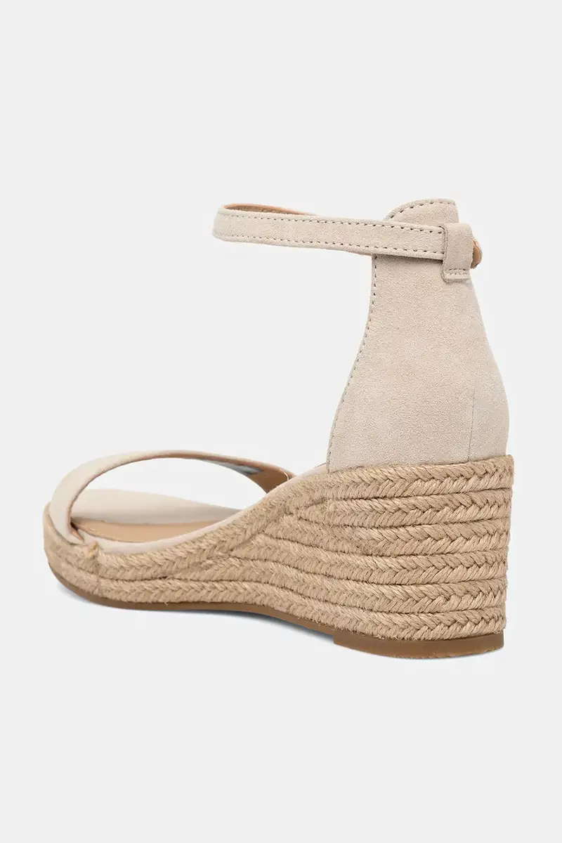 sandali in camoscio SUEDE ANKLE MID WEDGE ESPADRILLE colore beige FW0FW08479 miniatura 3
