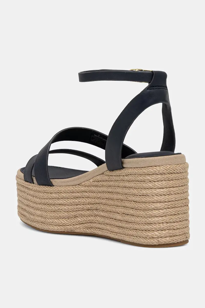 sandali in pelle ANKLE STRAP LEATHER PLATFORM colore blu navy FW0FW08497 miniatura 3