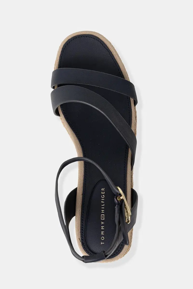 sandali in pelle ANKLE STRAP LEATHER PLATFORM colore blu navy FW0FW08497 miniatura 4