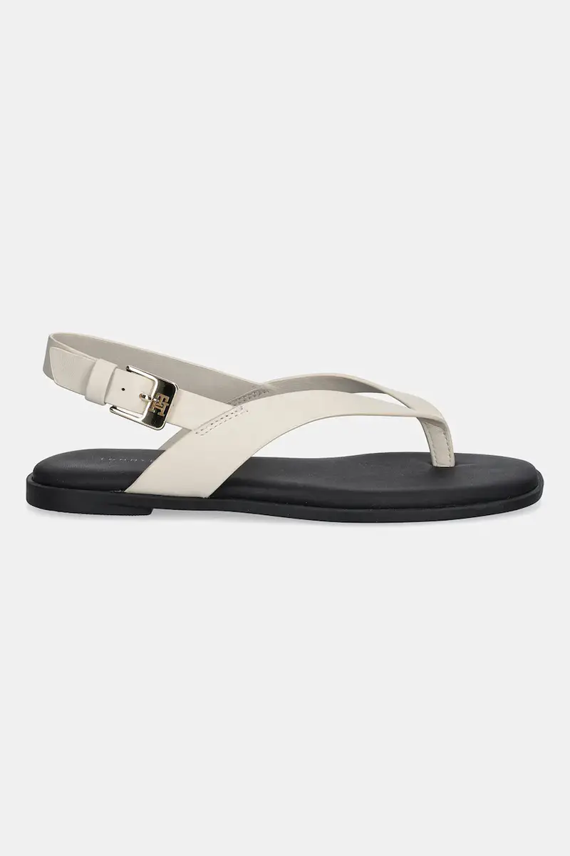 sandali in pelle COLOR BLOCK THONG FLAT SANDAL donna colore beige FW0FW08883 miniatura 2