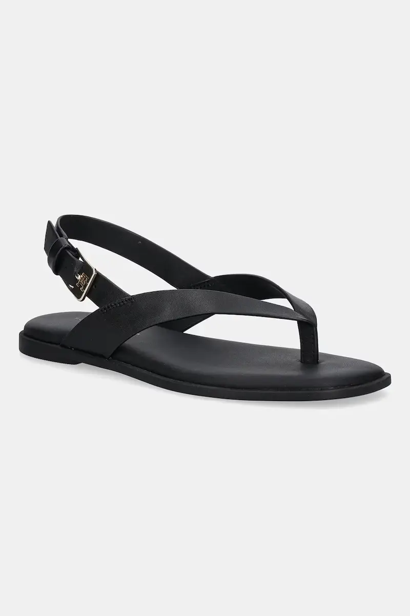 sandali in pelle COLOR BLOCK THONG FLAT SANDAL donna colore nero FW0FW08883