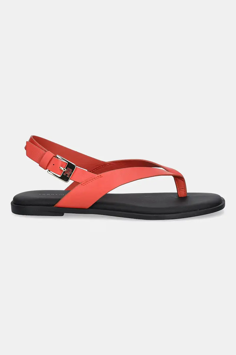 sandali in pelle COLOR BLOCK THONG FLAT SANDAL donna colore rosso FW0FW08883 miniatura 2
