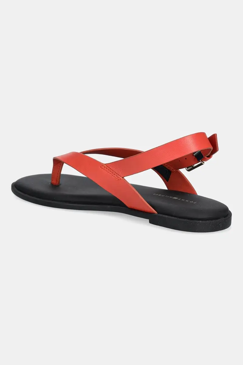 sandali in pelle COLOR BLOCK THONG FLAT SANDAL donna colore rosso FW0FW08883 miniatura 3