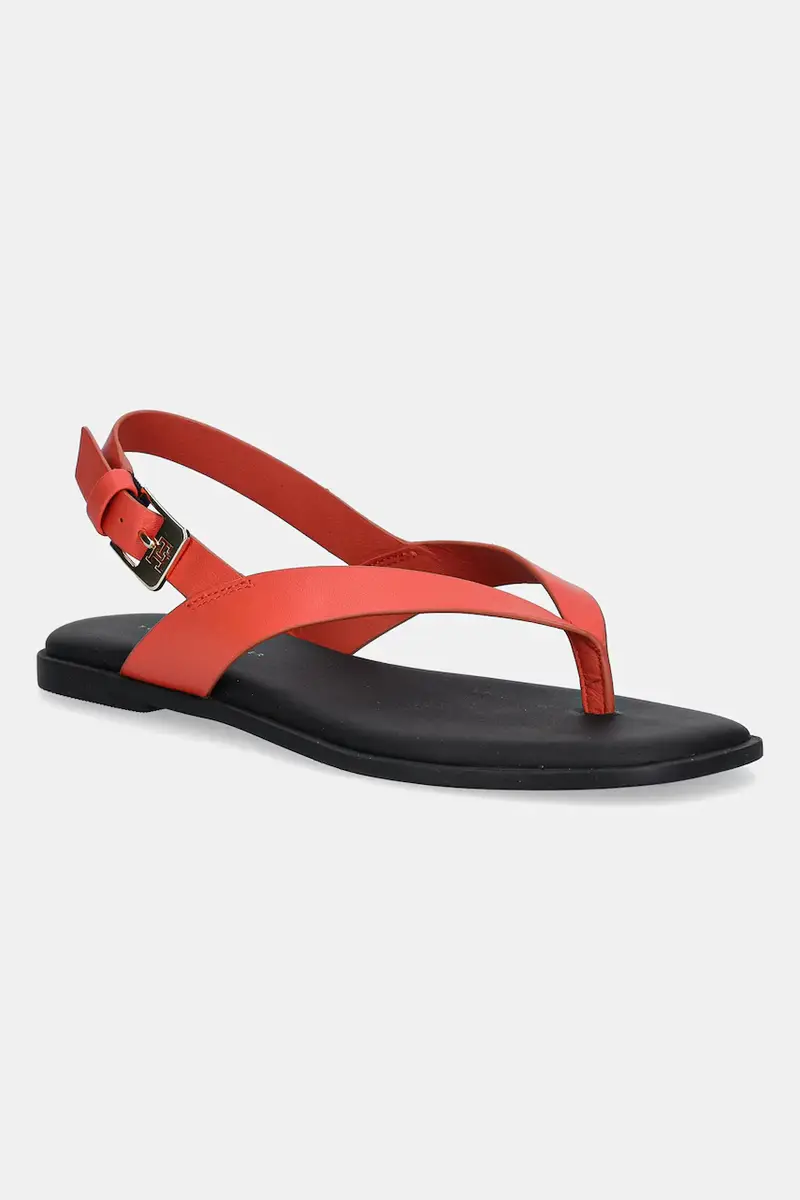 sandali in pelle COLOR BLOCK THONG FLAT SANDAL donna colore rosso FW0FW08883