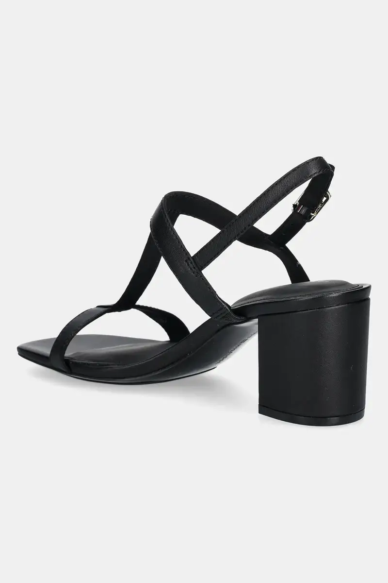 sandali in pelle LEATHER BLOCK HEEL SANDAL colore nero FW0FW08532 miniatura 3