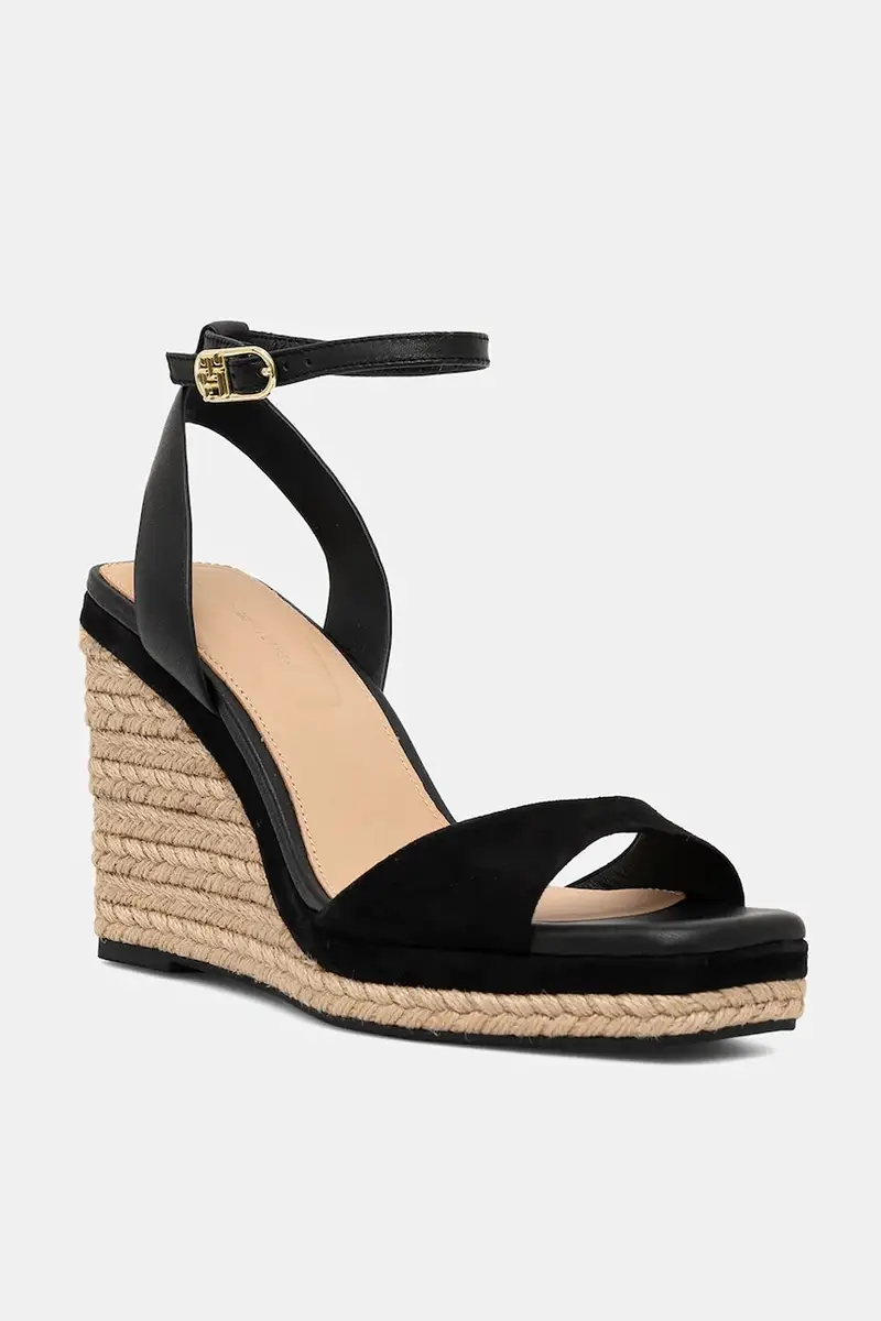 sandali in pelle LEATHER & SUEDE HIGH WEDGE ESPAD colore nero FW0FW08803