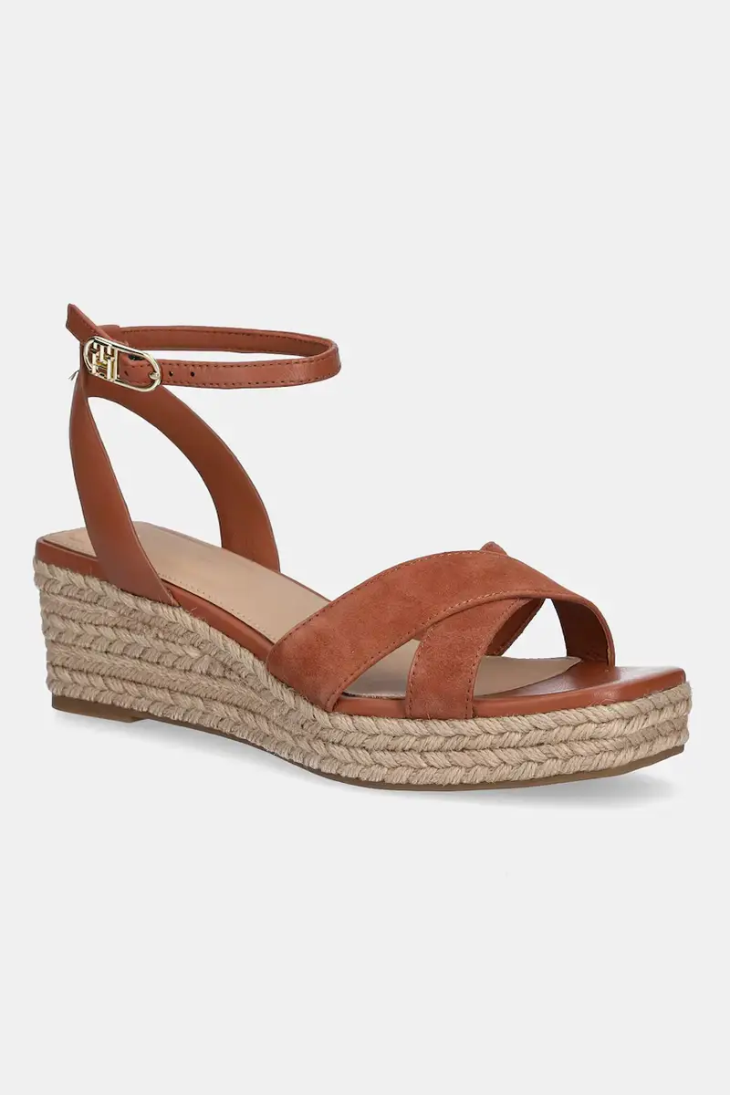 sandali in pelle LEATHER & SUEDE MID WEDGE ESPAD colore marrone FW0FW08804