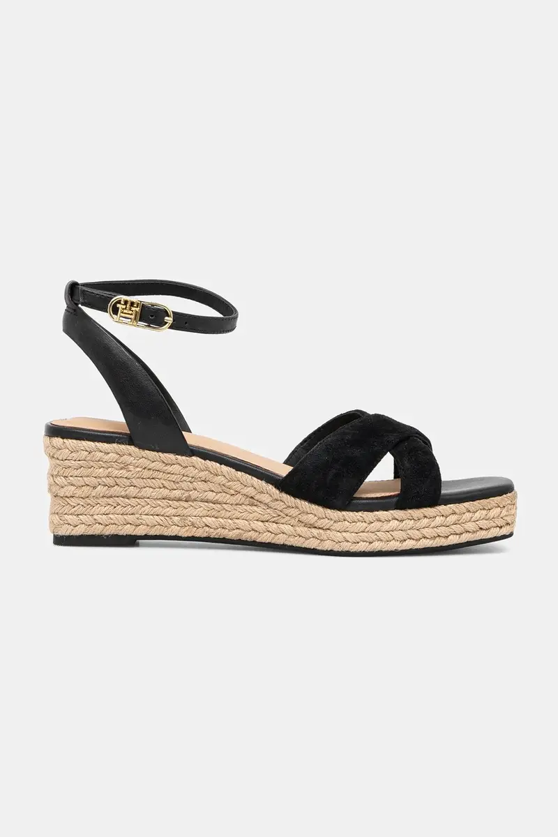 sandali in pelle LEATHER & SUEDE MID WEDGE ESPAD colore nero FW0FW08804 miniatura 2