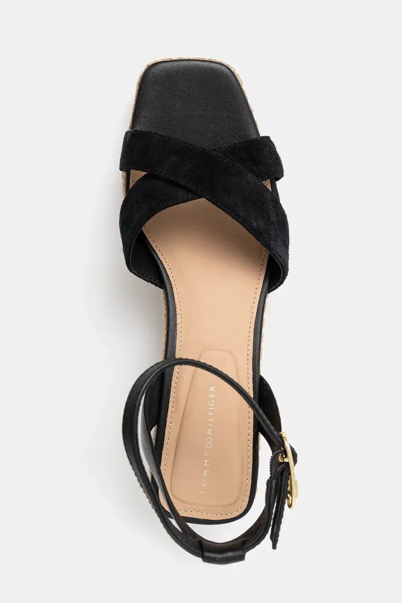 sandali in pelle LEATHER & SUEDE MID WEDGE ESPAD colore nero FW0FW08804 miniatura 4