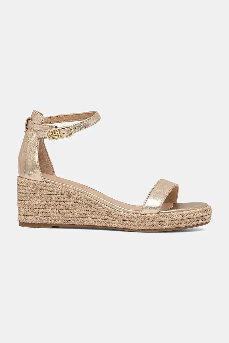sandali in pelle TH METALLIC MID WEDGE ESPADRILLE colore oro FW0FW08663 miniatura 2