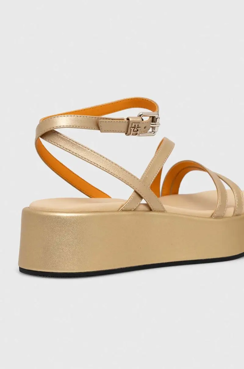 sandali in pelle TH STRAP GOLD PLATFORM donna colore oro FW0FW07729 miniatura 3