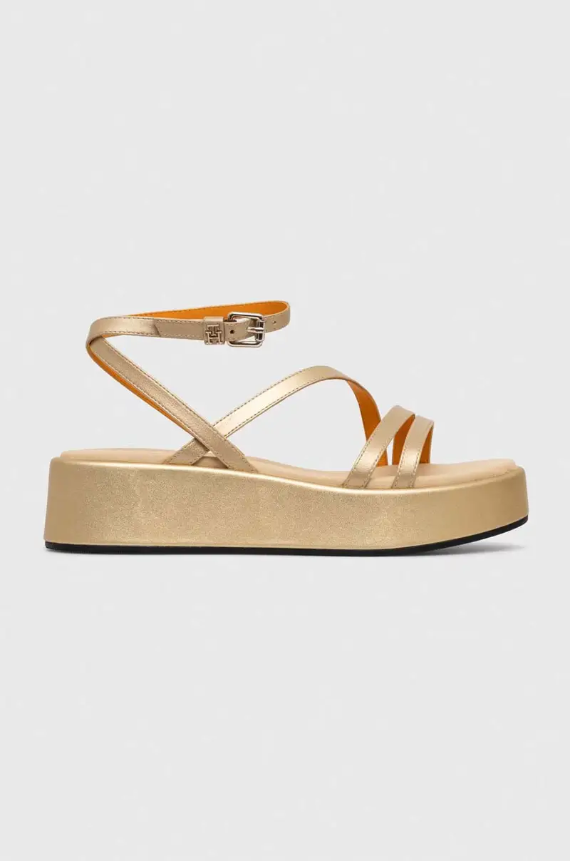 sandali in pelle TH STRAP GOLD PLATFORM donna colore oro FW0FW07729