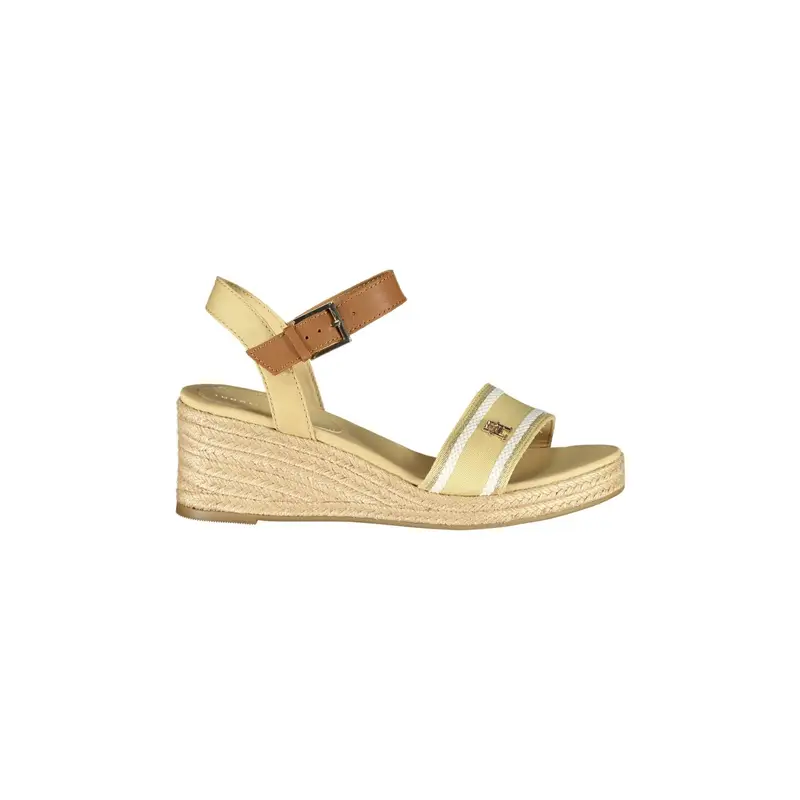 Sandali Pelle Sandali Donna Beige Tacco 7 cm Logo