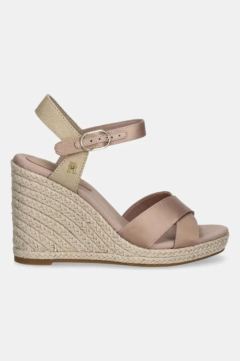sandali SATIN HIGH WEDGE ESPADRILLE colore arancione FW0FW08602 Beige miniatura 2