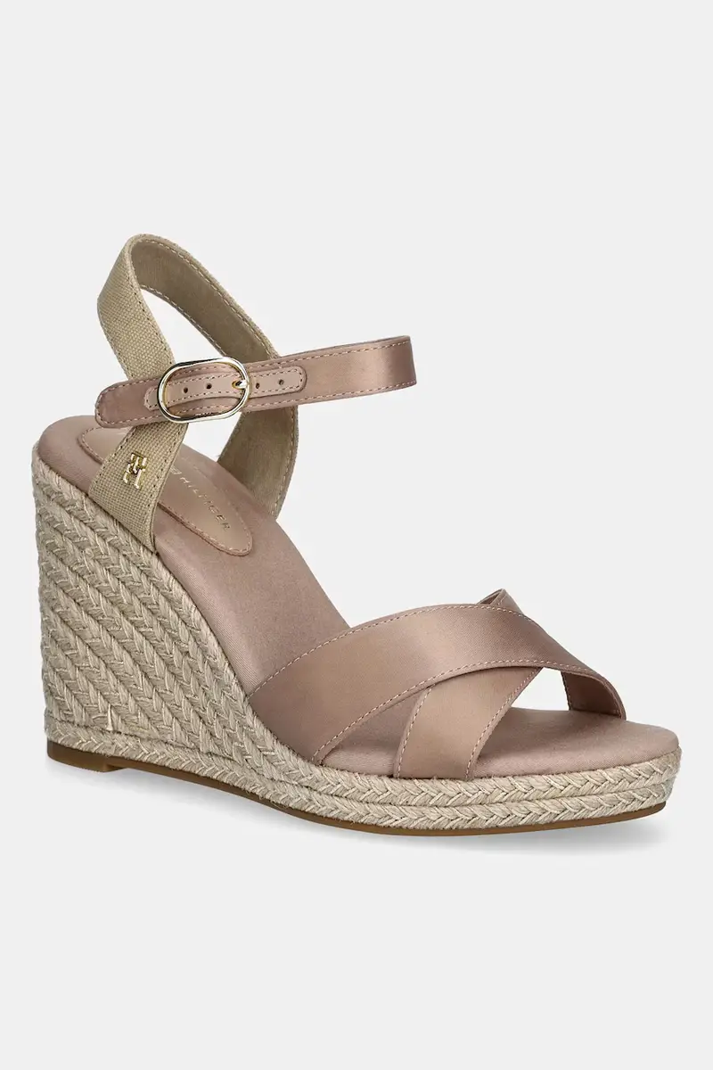 sandali SATIN HIGH WEDGE ESPADRILLE colore arancione FW0FW08602 Beige