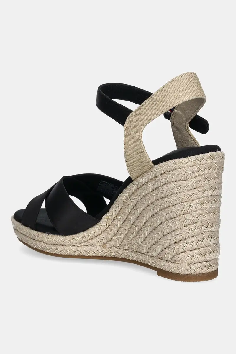 sandali SATIN HIGH WEDGE ESPADRILLE colore nero FW0FW08602 miniatura 3