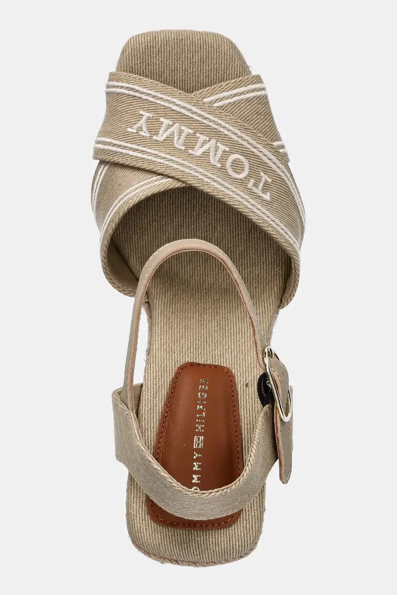 sandali TOMMY HILFIGER ESPAD HIGH WEDGE colore beige FW0FW08668 miniatura 4